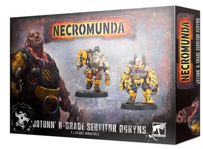 Warhammer: Necromunda Jotunn H-Grade Servitor Ogryns box set with miniature figures.