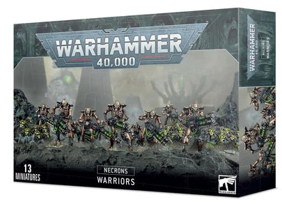 Warhammer 40000 Necrons Warriors kit with miniatures and bases.