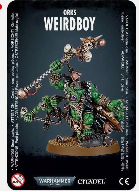 Warhammer 40000 Orks Weirdboy resin model kit, unpainted and in need of assembly.