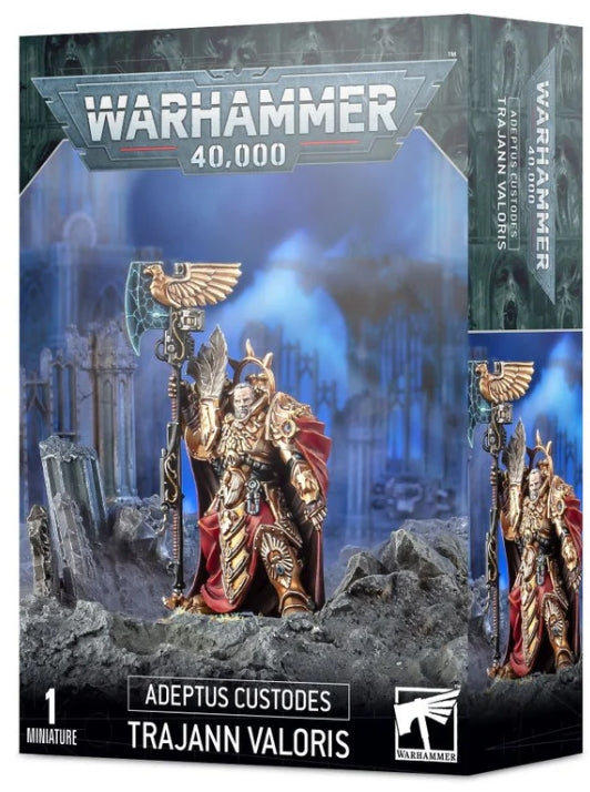 Captain-General Trajann Valoris Adeptus Custodes miniature model kit with 40mm Citadel Round base.