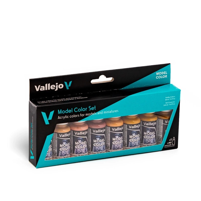 Vallejo Face & Skin Tones Model Color Paint Set (8 Colors)