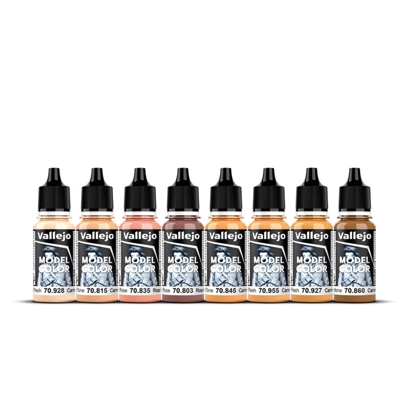 Vallejo Face & Skin Tones Model Color Paint Set (8 Colors)