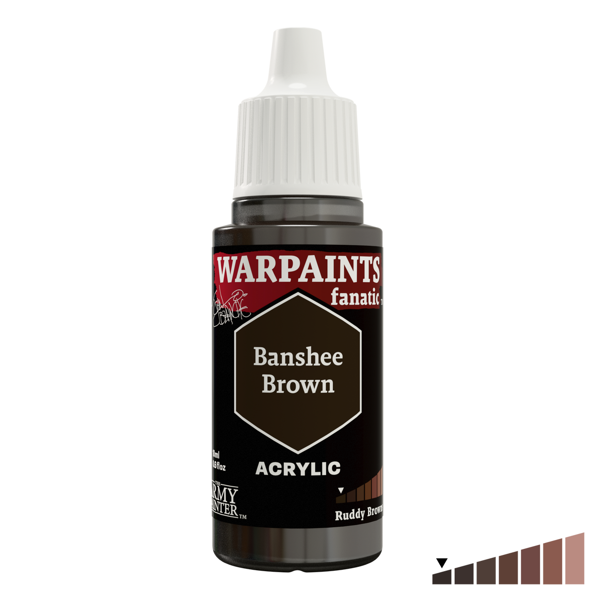 The Army Painter Masterclass John Blanche Banshee Brown, Warpaints Fanatic acrylic, 18ml dropper bottle, WP4005P.