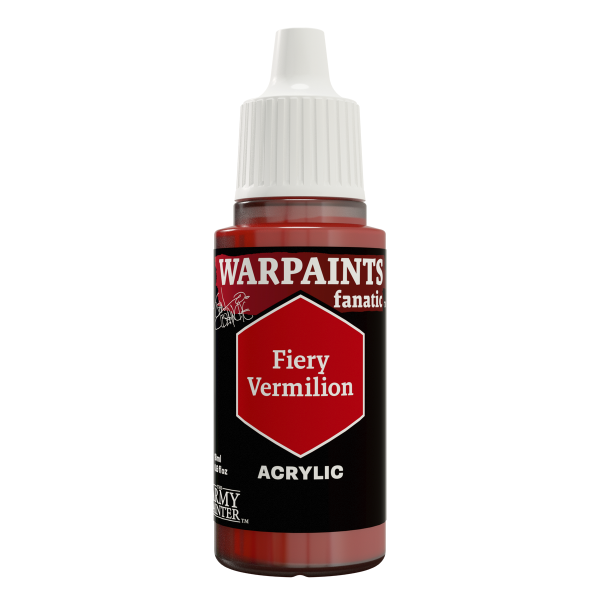 The Army Painter Masterclass John Blanche Fiery Vermilion, Warpaints Fanatic acrylic, 18ml dropper bottle, WP4010P.