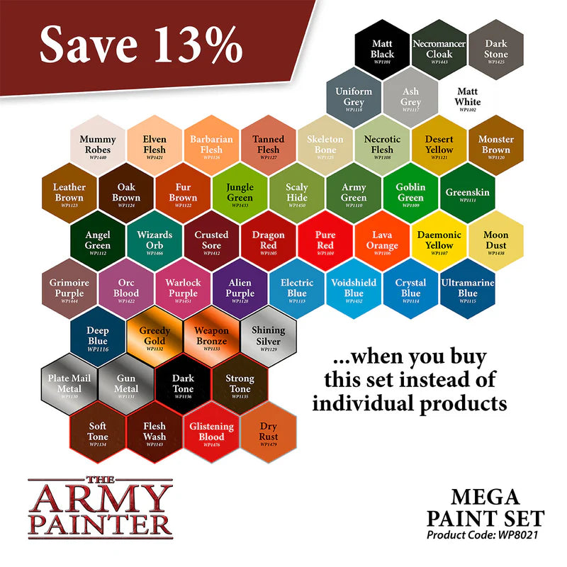 Warpaints: Mega Paint Set - The Army Painter - War Games USA