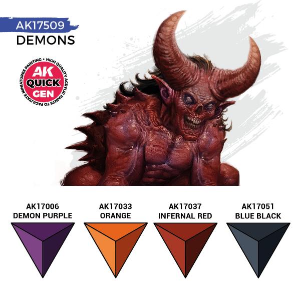 AK-Interactive: Quick Gen Acrylic Contrast -Demons (Quick Gen Set) - War Games USA