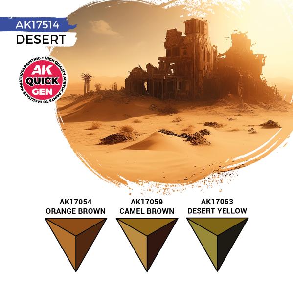 AK-Interactive: Quick Gen Acrylic Contrast -Desert (Quick Gen Set) - War Games USA
