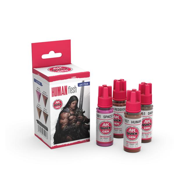 AK-Interactive: Quick Gen Acrylic Contrast -Human Flesh (Quick Gen Set) - War Games USA