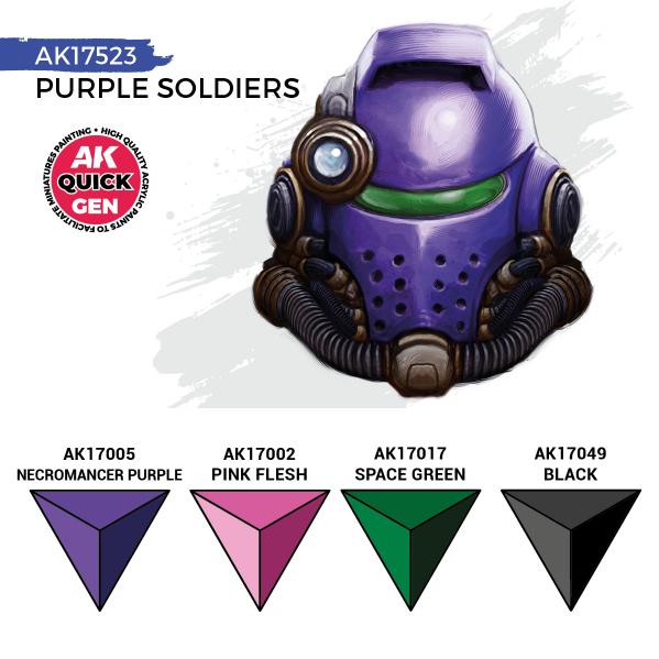 AK-Interactive: Quick Gen Acrylic Contrast -Purple Soldiers (Quick Gen Set) - War Games USA