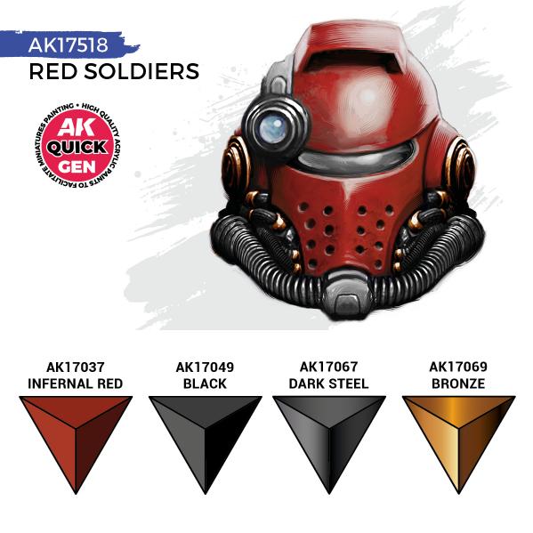 AK-Interactive: Quick Gen Acrylic Contrast -Red Soldiers (Quick Gen Set) - War Games USA