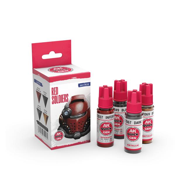 AK-Interactive: Quick Gen Acrylic Contrast -Red Soldiers (Quick Gen Set) - War Games USA
