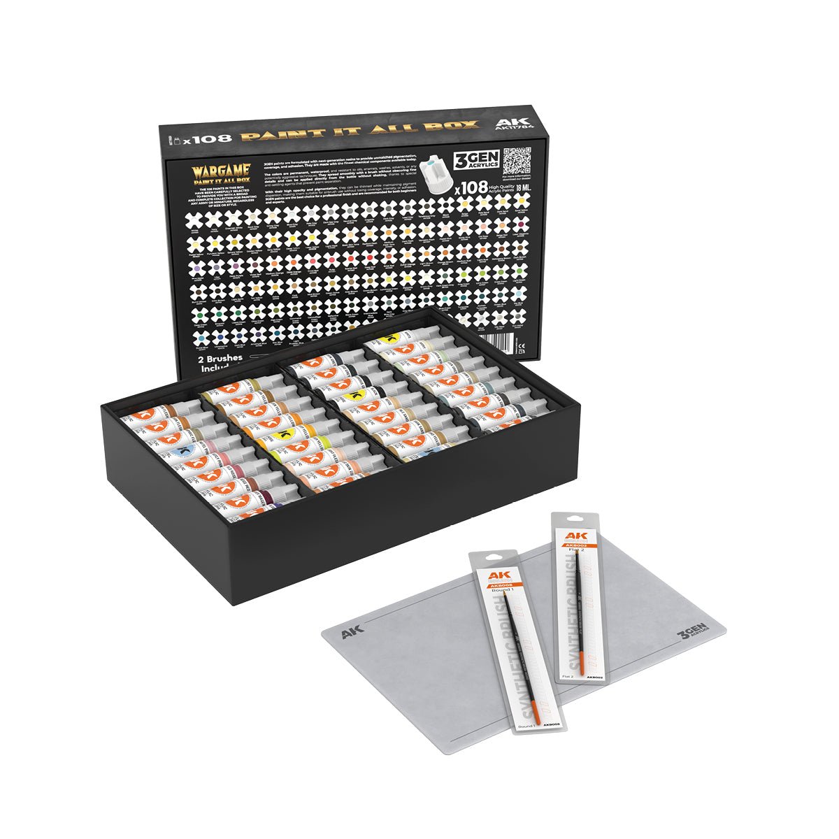Ak Interactive: Wargame Paint It All Box 3Gen x72 - War Games USA