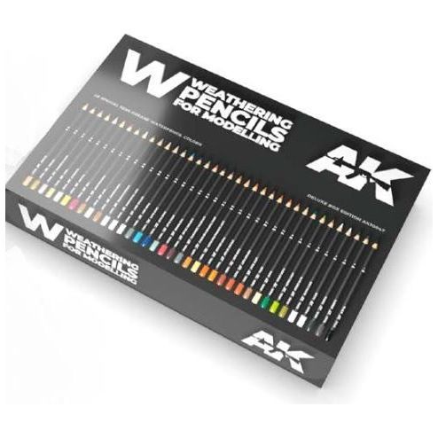 Weathering Pencils for Modelling: Deluxe Edition Box Set (37) - AK Interactive - War Games USA