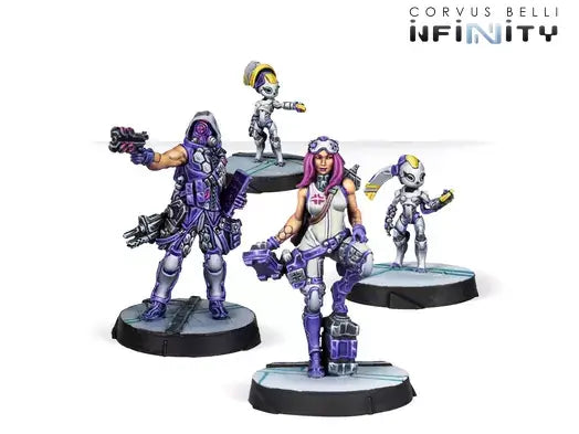 ALEPH Support Pack miniatures featuring Dactyl Engineer, Dactyl Doctor, and two Yudbots.