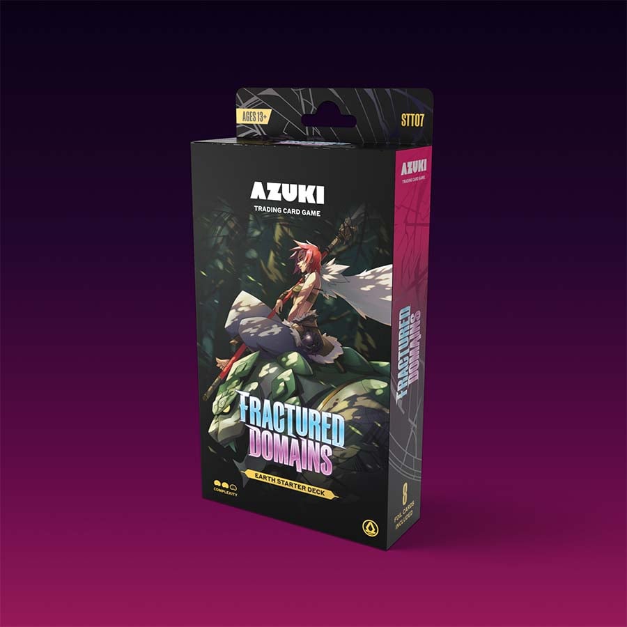 AZUKI TCG Fractured Domains assorted starter deck case with 8 decks from AZUKI LABS INC, featuring colorful trading card game artwork.