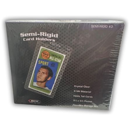 Semi-Rigid #3 Tall Graded Submission Card Holders 50CT Packs 4CT Display Case - War Games USA
