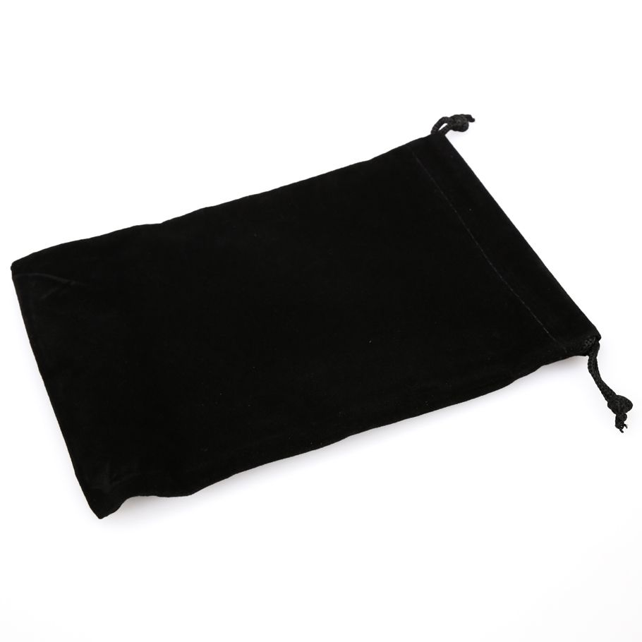 Chessex: Dice Bag, large black suede cloth drawstring, 5x7.5 inches.