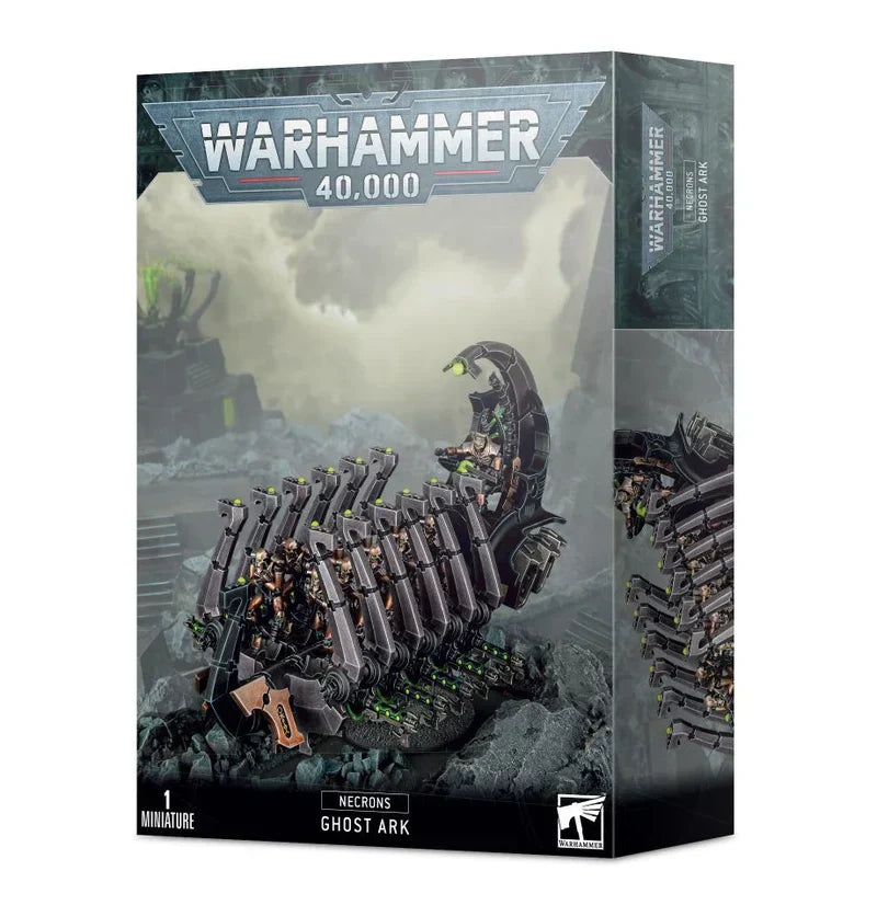 Warhammer 40,000 Necrons Ghost Ark model kit packaging.