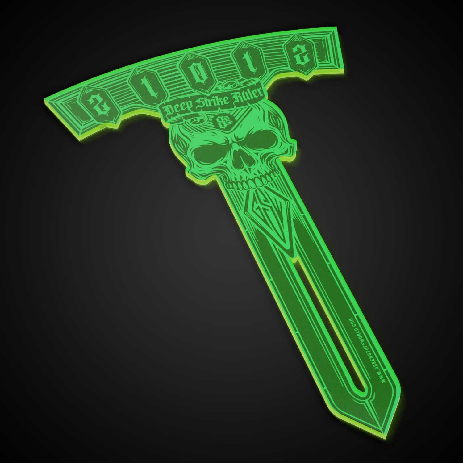 Deep Strike Ruler Template 8" (Fluor Green) - Green Stuff World