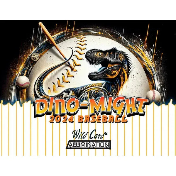 Wild Card Dino Might Baseball Hobby Box with dinosaur-themed artwork and "Alumination" branding.