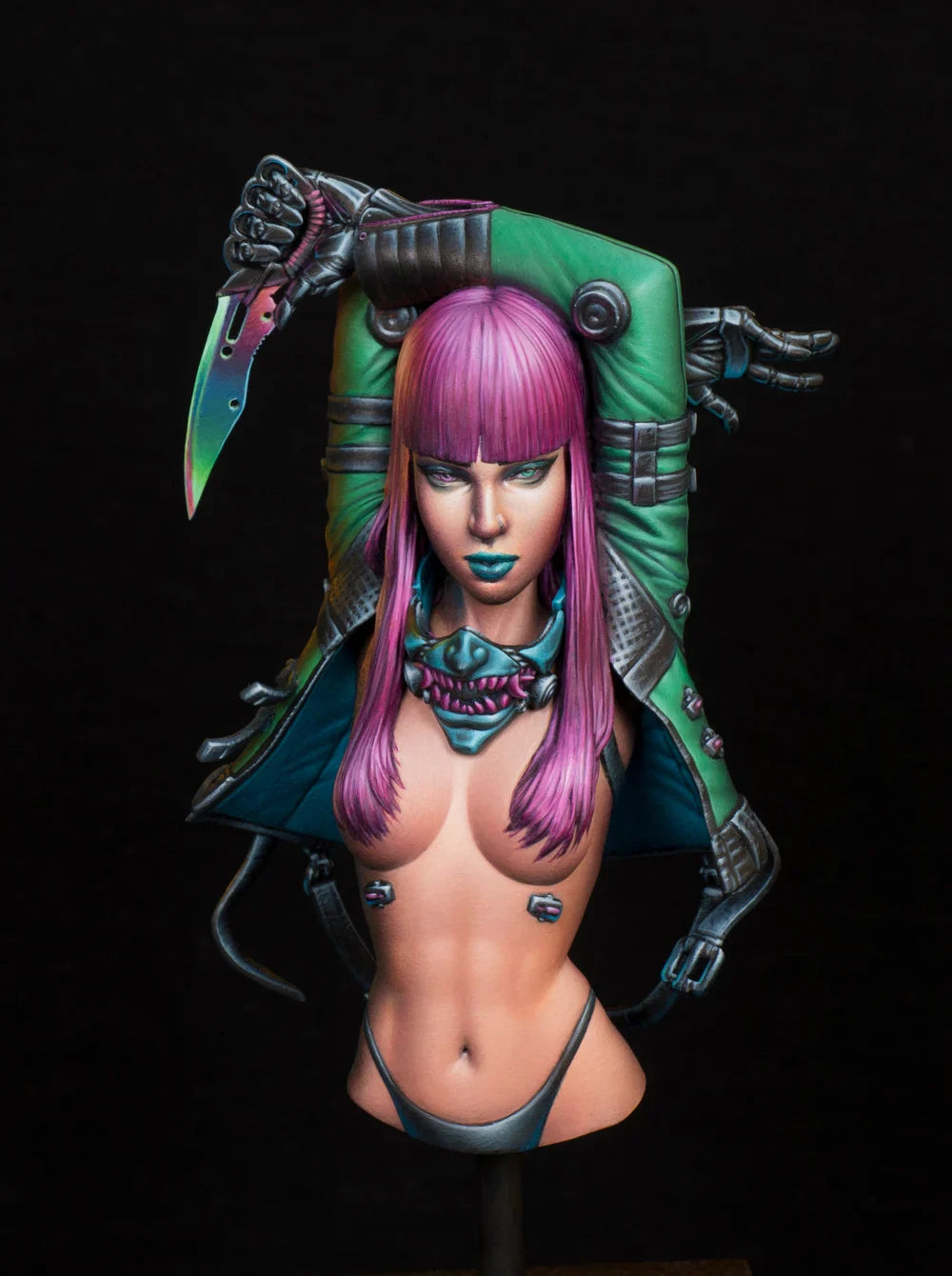 Neko Galaxy Test Object Perion Bust, unassembled 1:10 scale model with vibrant design.