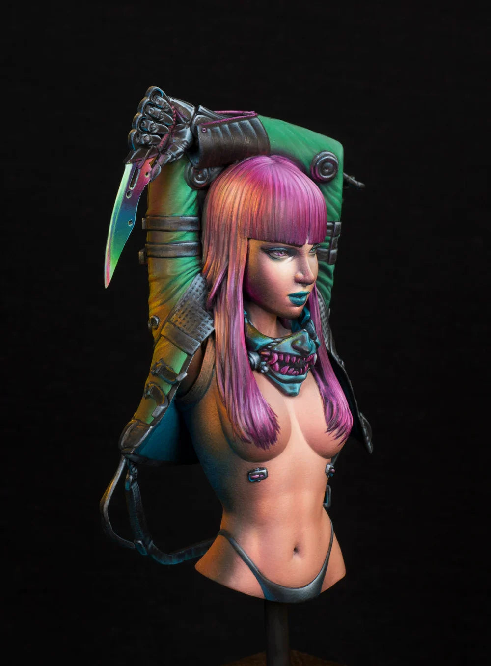 Neko Galaxy Test Object Perion Bust, 1:10 scale, colorful futuristic design by Piotr Czajka, sculpted by Lúa Garo.