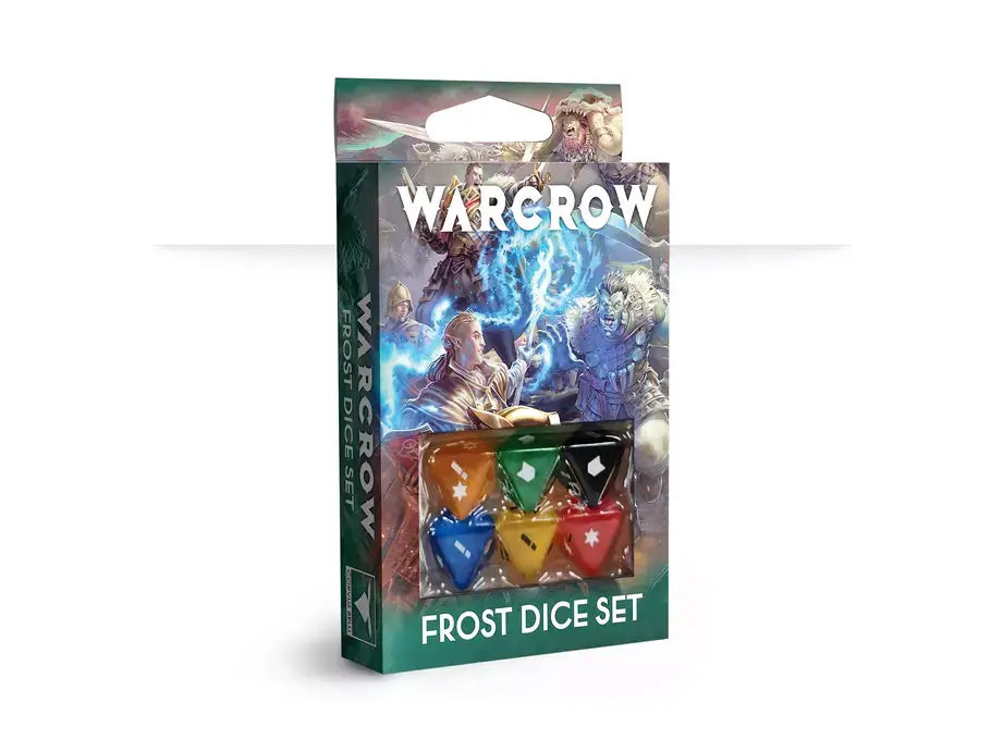Warcrow Frost Dice Set, 18 special frost effect dice for Warcrow gameplay.