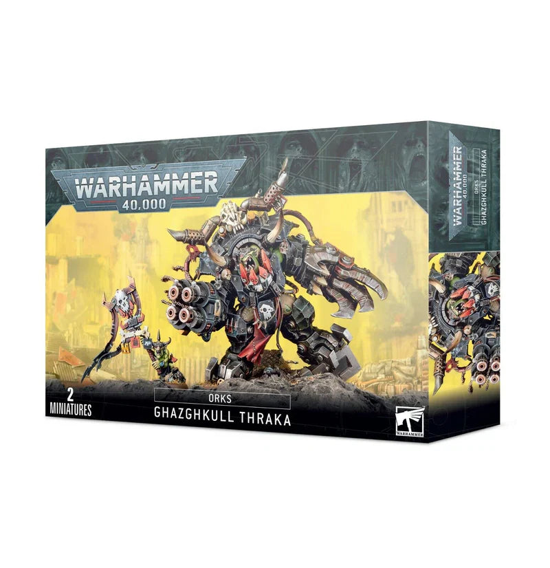 Ghazghkull Thraka Orks miniature set with 61 plastic components and Citadel bases.