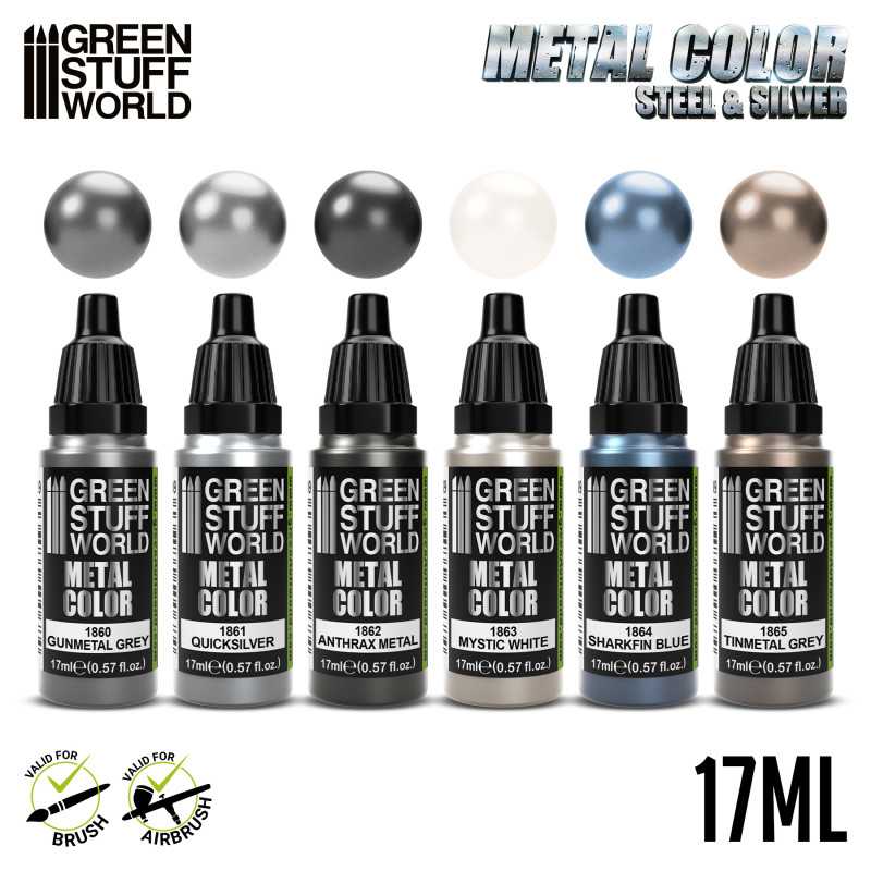 Green Stuff World Metal Color Steel & Silver - War Games USA