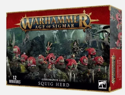 Warhammer: Age of Sigmar Gloomspire Gitz Squig Herd miniature box set.