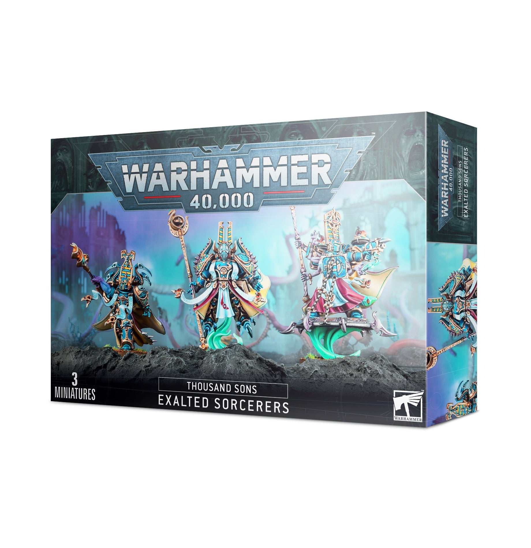 Warhammer 40000 Thousand Sons Exalted Sorcerers miniature set.
