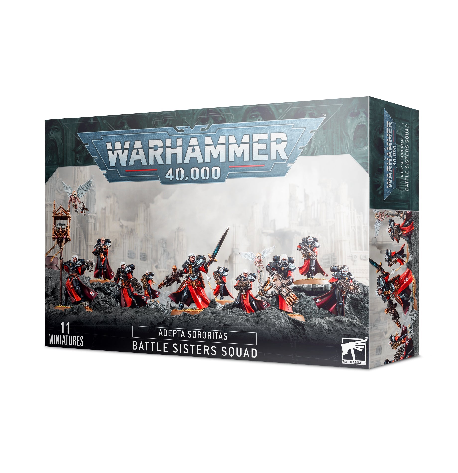 Warhammer 40000 Adepta Sororitas Battle Sisters Squad box set with 11 miniatures.