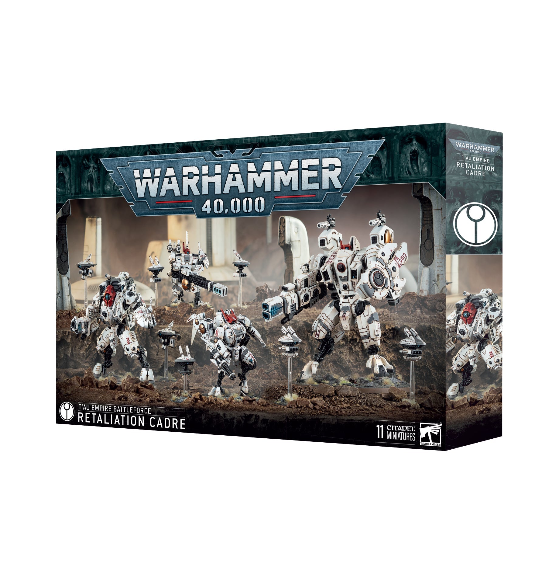 Warhammer T'au Empire Retaliation Cadre box set with miniatures.