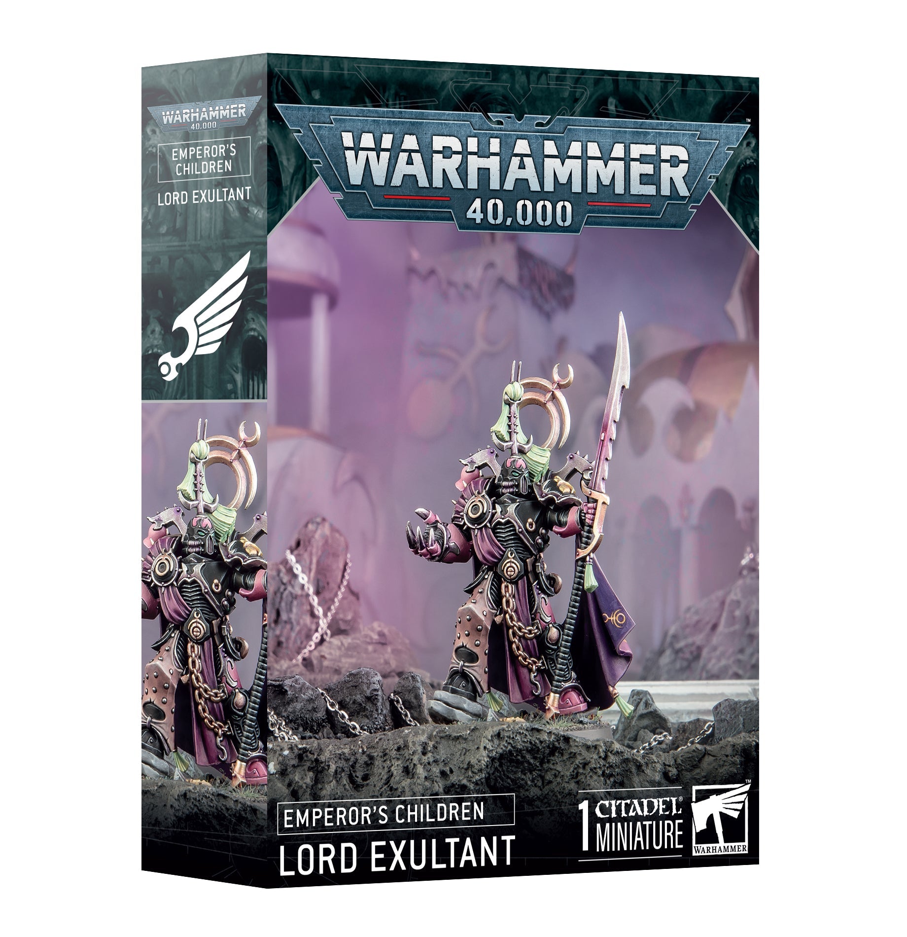 Emperor's Children Lord Exultant model from Warhammer 40,000.
