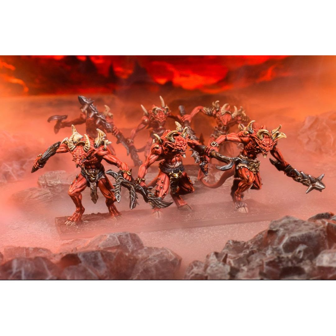 Kings of War Forces of the Abyss Abyssal Berserkers miniatures with bases.
