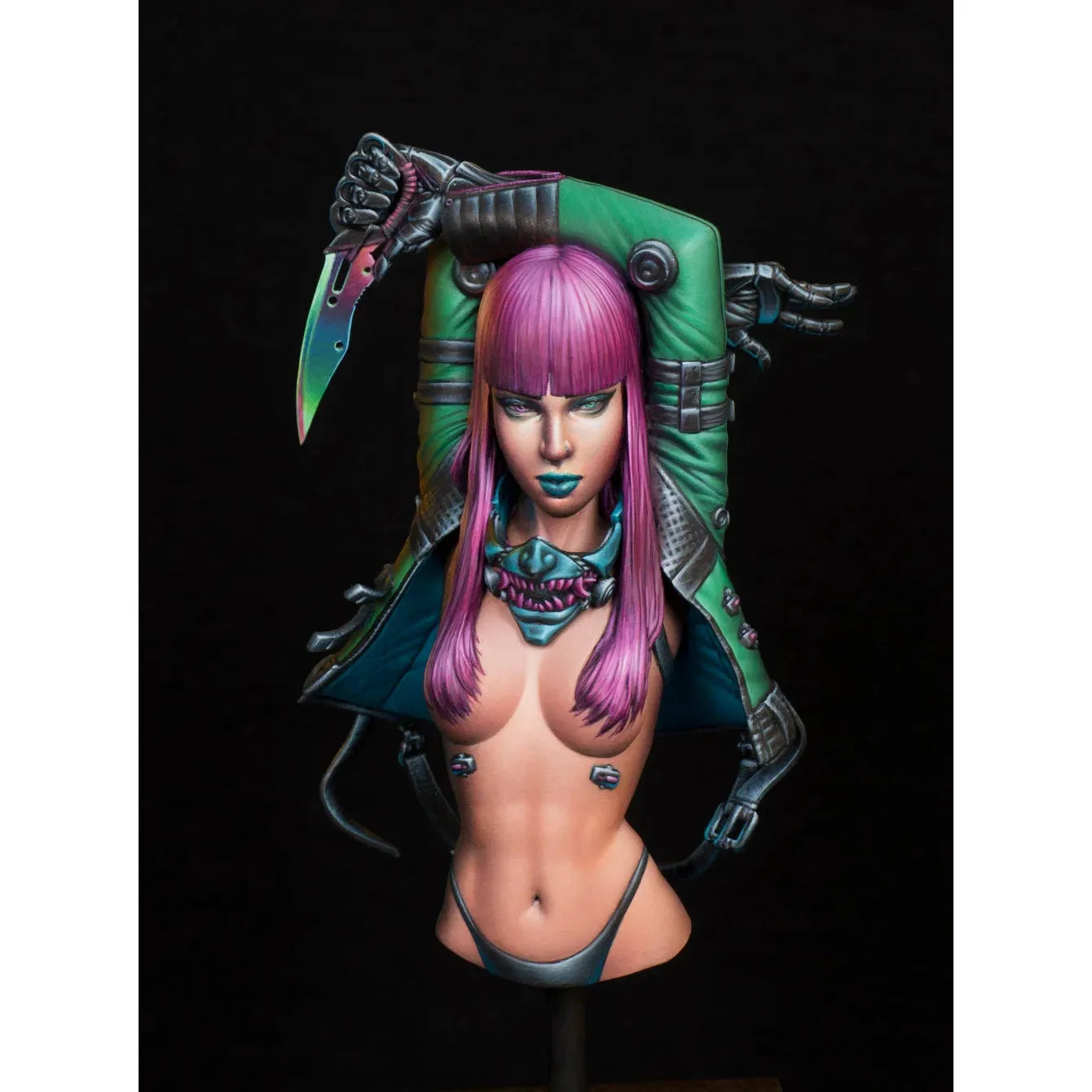 Neko Galaxy Test Object Perion Bust, unassembled 1:10 scale model with vibrant design.