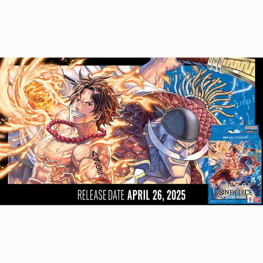 Promotional image for a product related to 'One Piece' with characters and release date information.