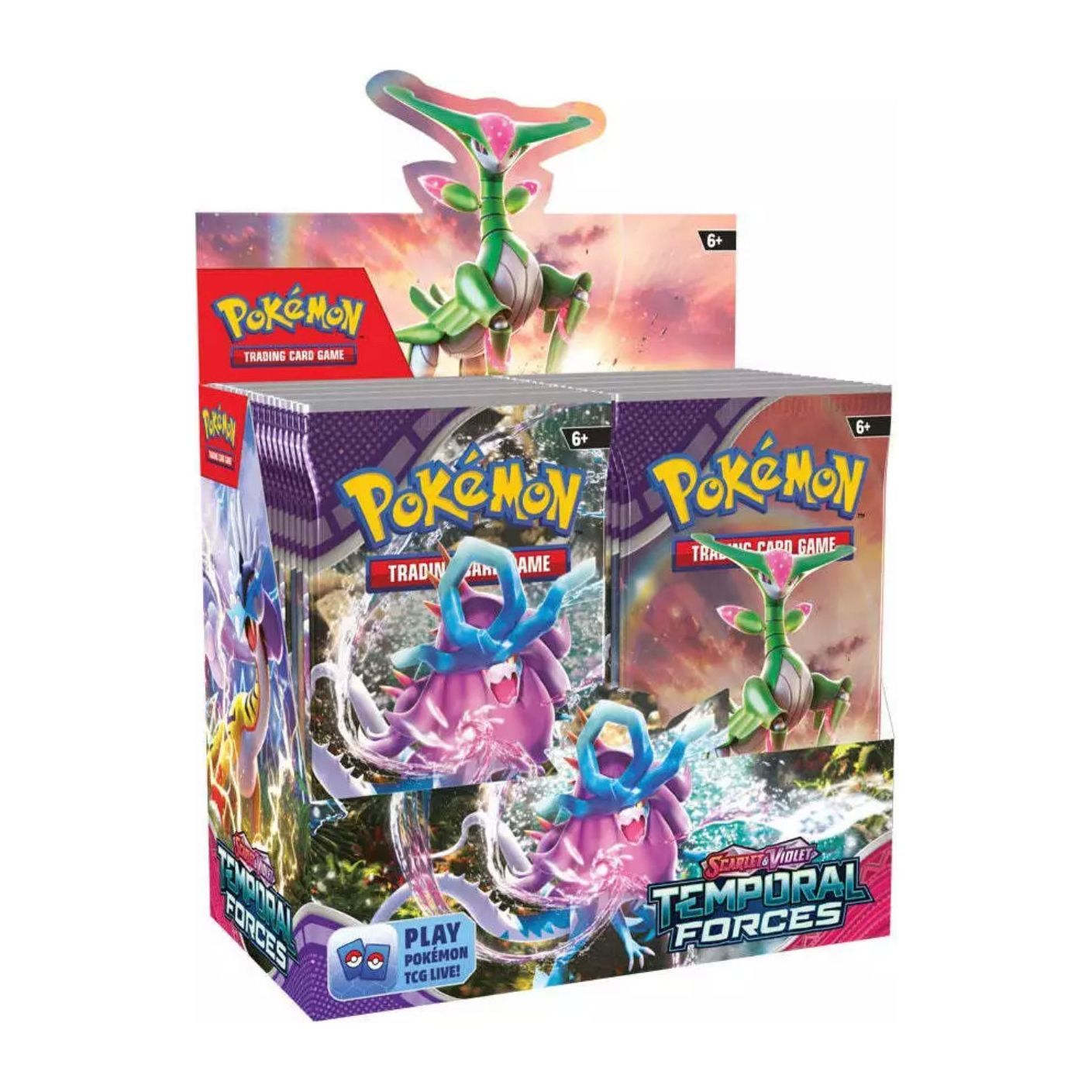 Booster Box Temporal Forces Pokemon SV05 trading card game display.