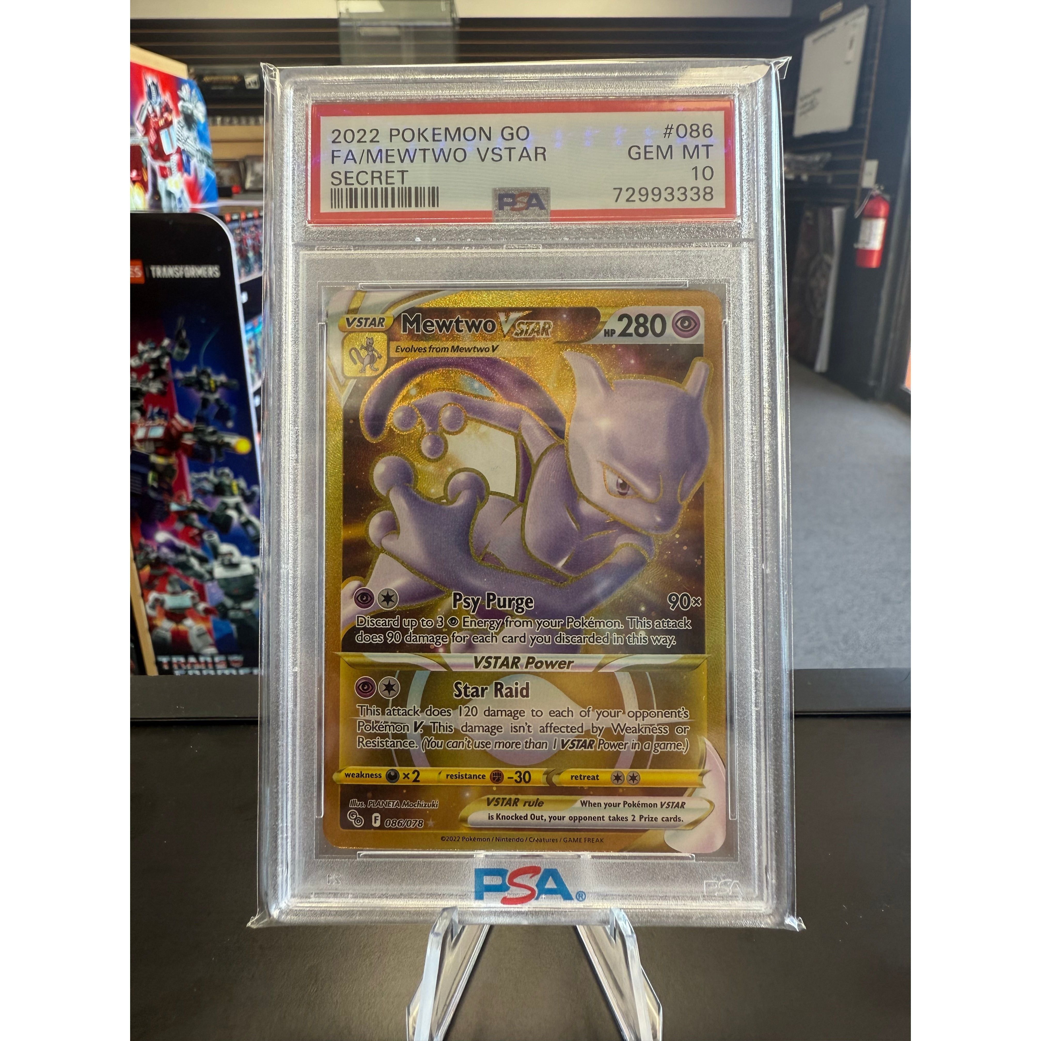 MewTwo VSTAR (Secret) 086/078 Pokemon GO Holo PSA 10 - War Games USA