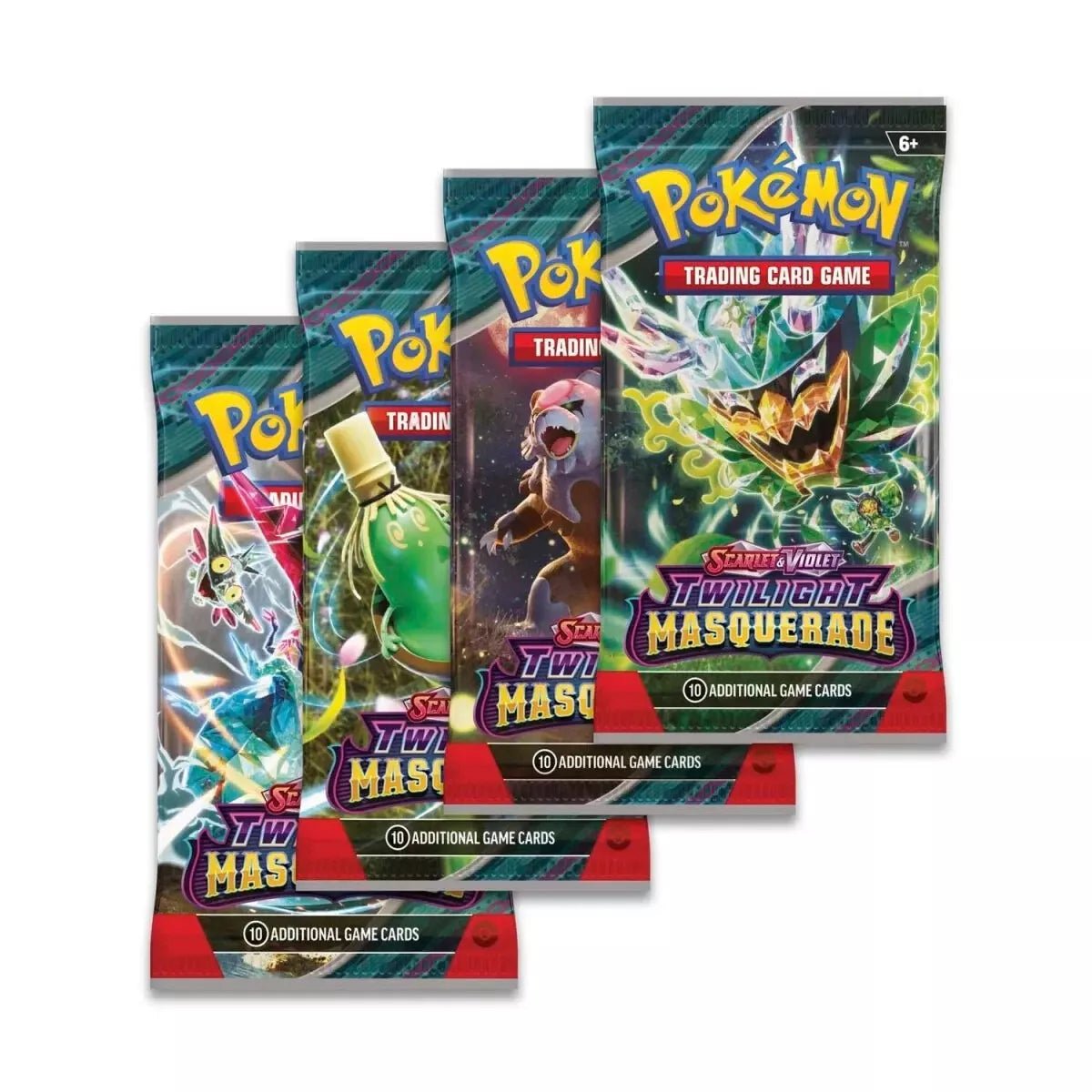 Pokemon TCG: Scarlet & Violet Twilight Masquerade single pack with 10 cards.