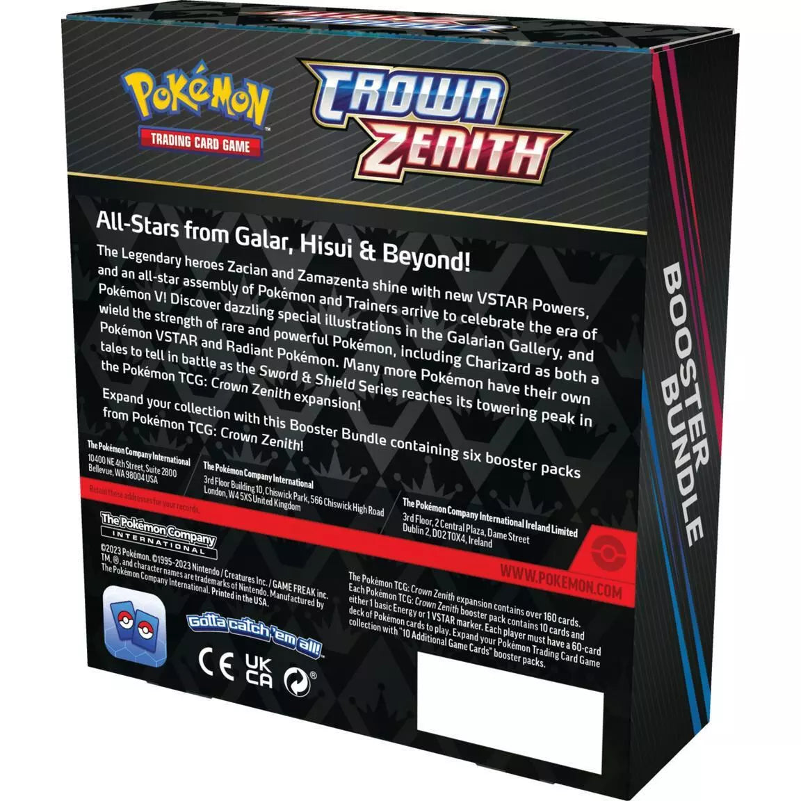 Pokemon TCG Sword & Shield Crown Zenith Booster Bundle with 6 booster packs.