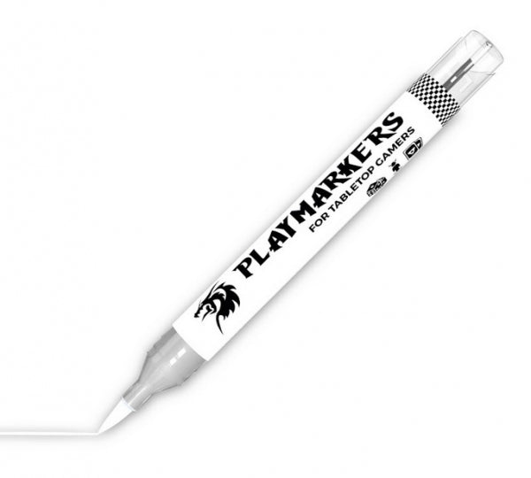 WHITE- PLAYMARKER acrylic paint marker with brush tip for modelers and gamers, fast-drying and water-resistant.