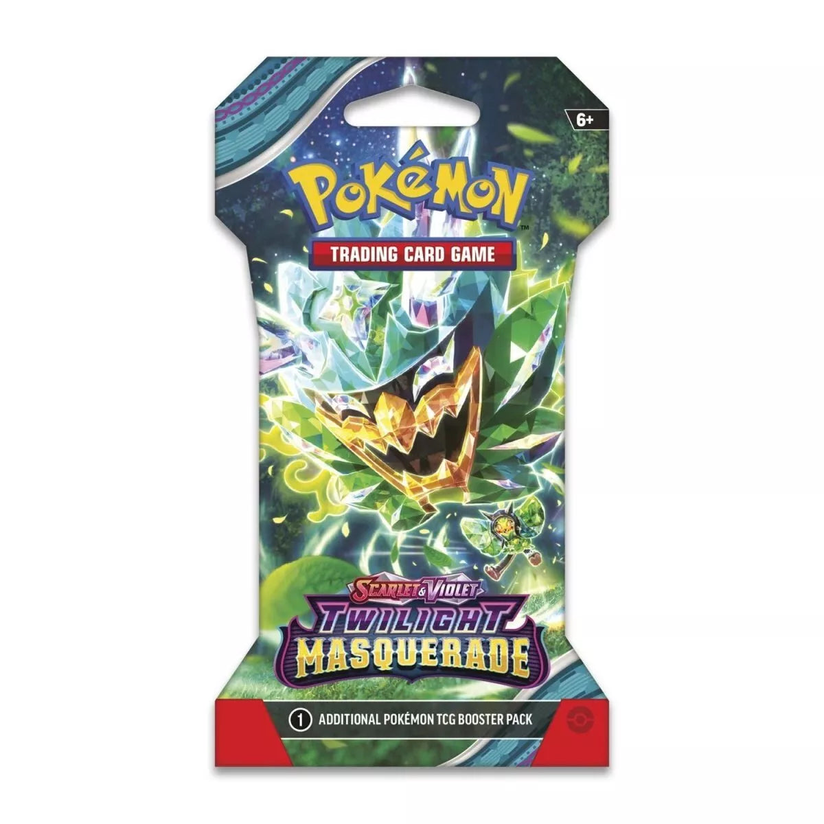 Pokemon: Twilight Masquerade Sleeved Booster Pack with 10 cards and basic energy.