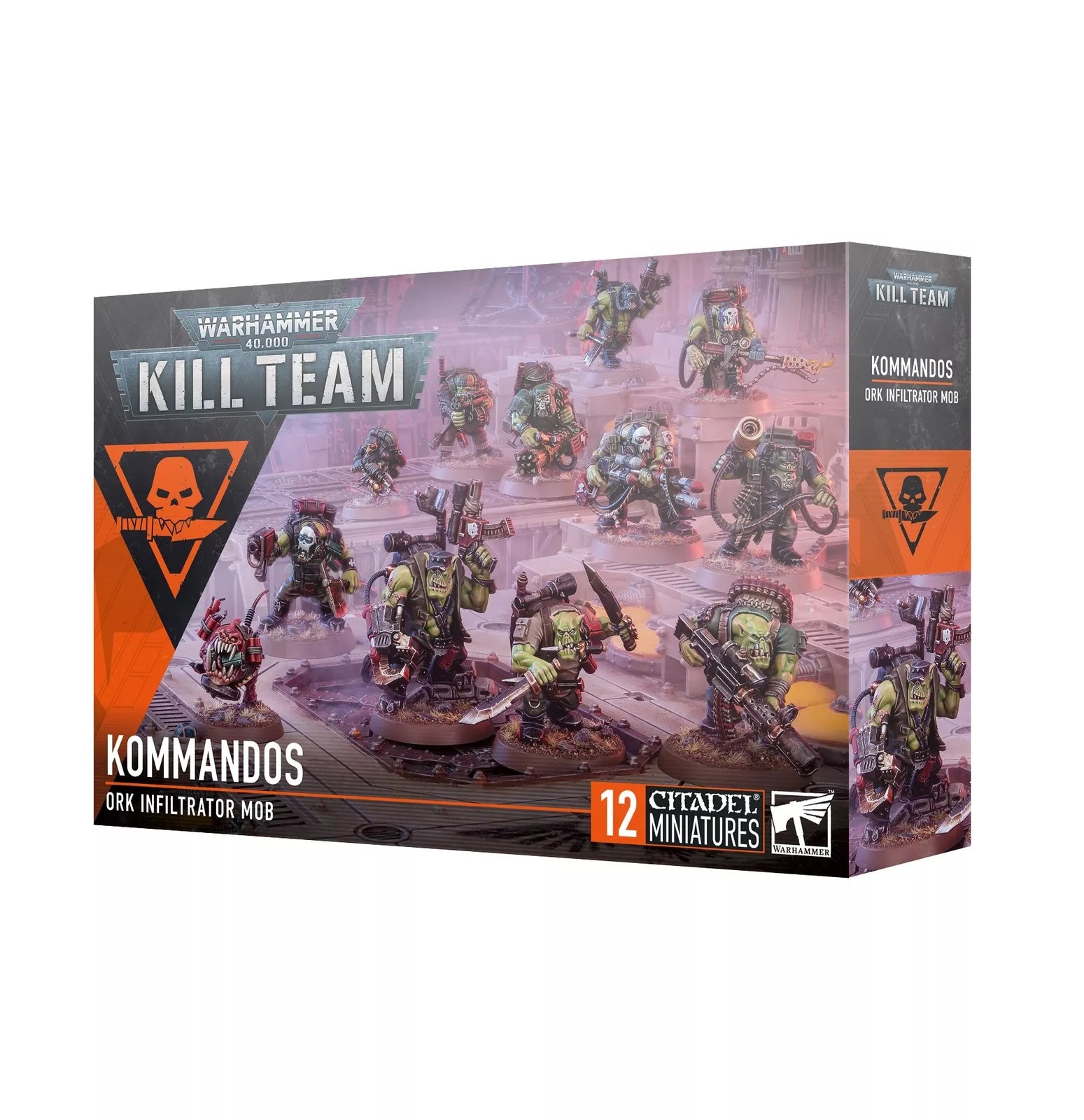 Warhammer 40000 Kill Team Kommandos box set with 12 miniatures, featuring Ork Infiltrator Mob.