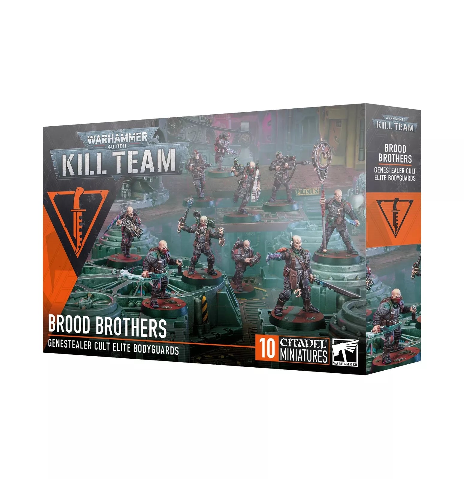 Warhammer 40000 Kill Team Brood Brothers box set with Genestealer Cult miniatures.