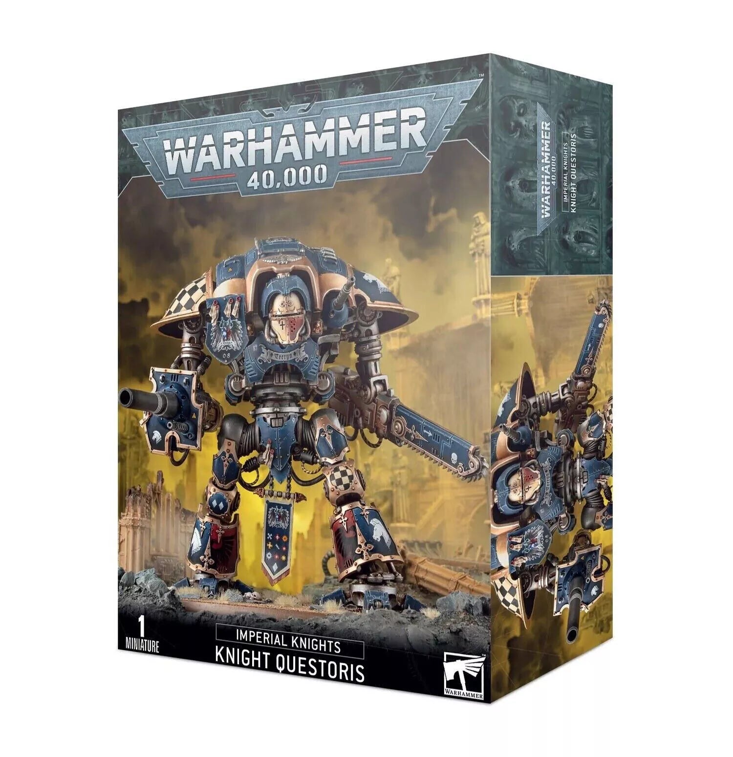 Warhammer 40000 Imperial Knights Knight Questoris model kit box.