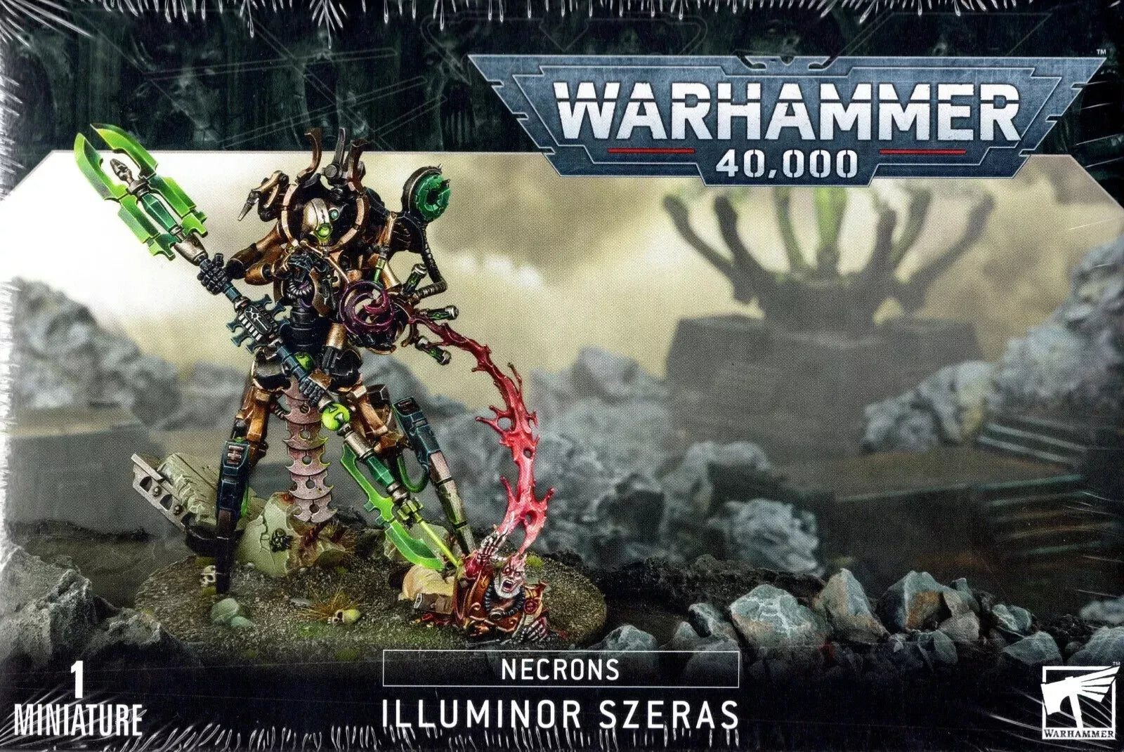 Illuminor Szeras Necrons miniature figure on Citadel 80mm round base from Warhammer 40,000.