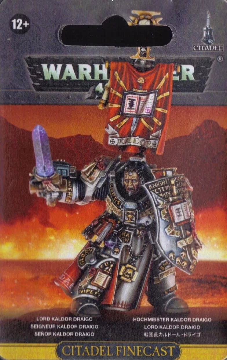 Warhammer 40000 Lord Kaldor Draigo miniature packaging.