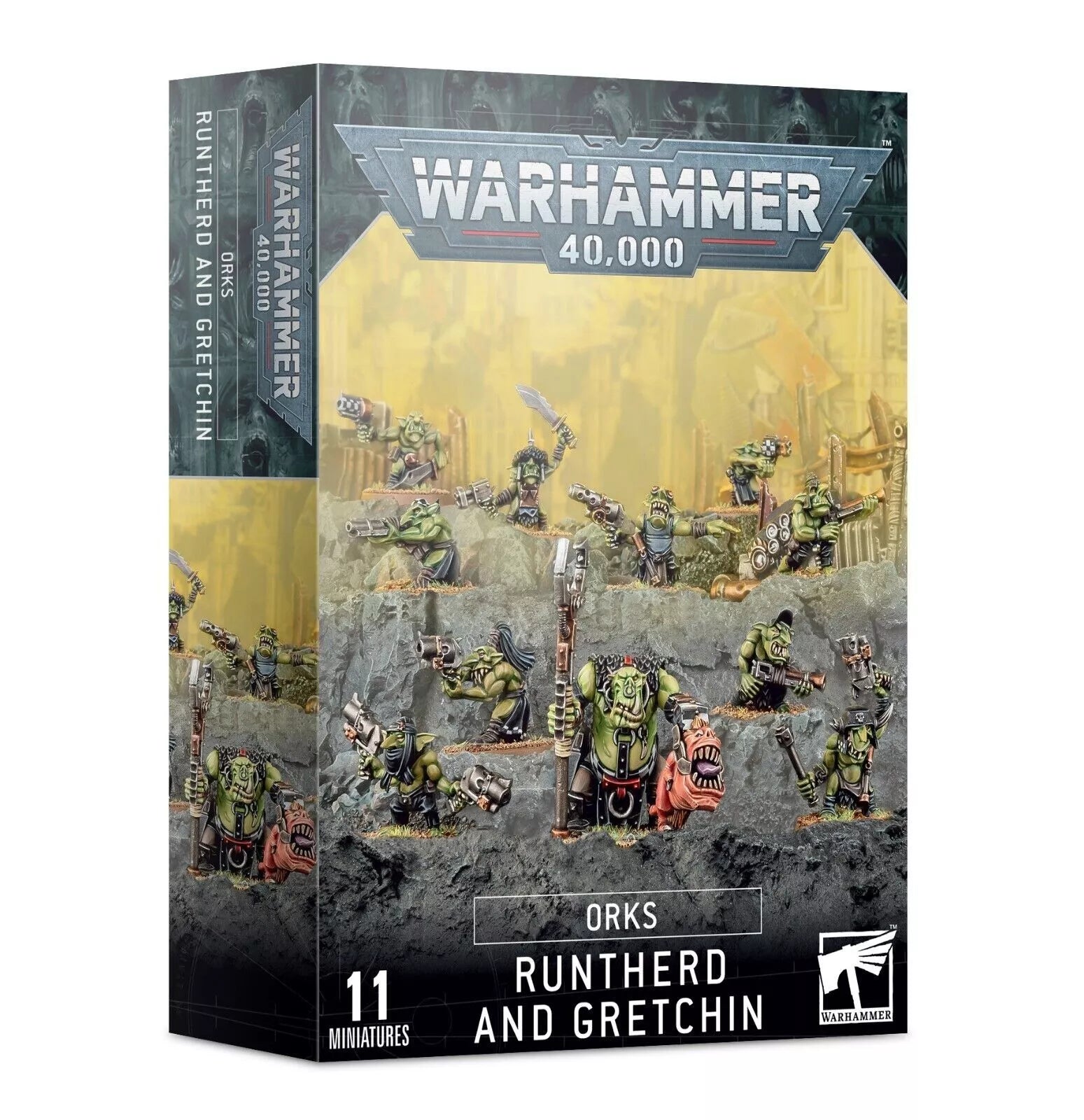 Warhammer 40000 Orks Runtherd and Gretchin miniatures box set.