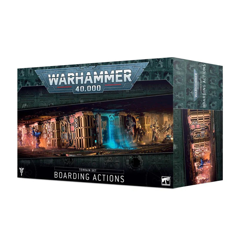 Boarding Actions Set box with foldable gaming boards and modular terrain pieces.
